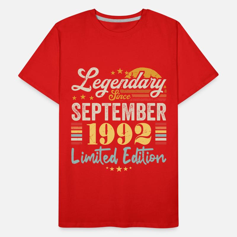 Bildunterschrift September 1992 Jubiläumsgeschenk 1992 Männer Premium Bio T-Shirt