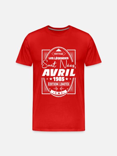 Avril 1985 - T-shirt bio Premium Homme - rouge