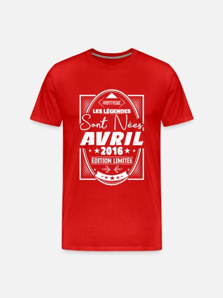 Avril 2016 - T-shirt bio Premium Homme - rouge