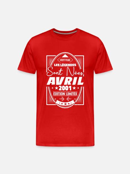 Avril 2001 - T-shirt bio Premium Homme - rouge