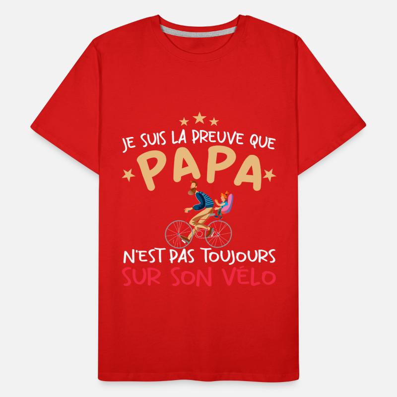 Papa cycliste cyclisme Bébé Nourrisson Naissance T-shirt bio Premium Homme