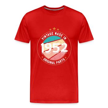 Geburtstagsgeschenk 1952 Frauen | Jahrgang 1952 - Männer Premium Bio T-Shirt - Rot - Vorne - Damien (186cm)