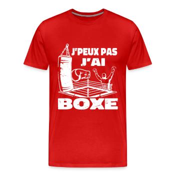 J'peux Pas J'ai Boxe Sport Boxeur Boxe Cadeau - T-shirt bio Premium Homme - rouge - Devant - Damien (186cm)