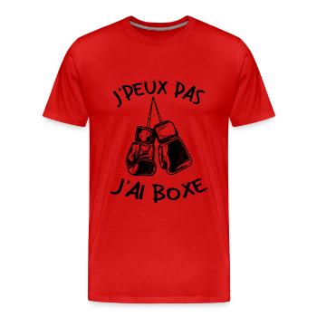 J'peux Pas J'ai Boxe Sport Boxeur Boxe Cadeau - T-shirt bio Premium Homme - rouge - Devant - Damien (186cm)