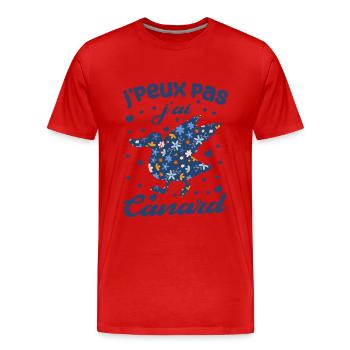 J'peux pas j'ai canard - T-shirt bio Premium Homme - rouge - Devant - Damien (186cm)