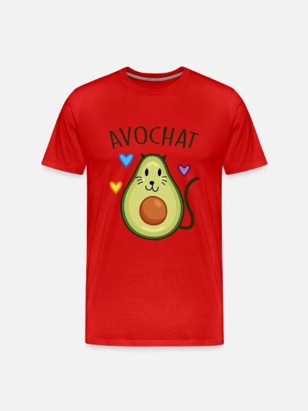 Avochat - Männer Premium Bio T-Shirt - Rot