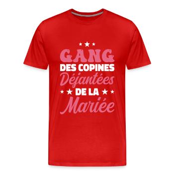 Gang Des Copines Déjantées De La Mariée - T-shirt bio Premium Homme - rouge - Devant - Damien (186cm)
