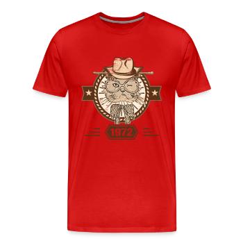 1972 | Geburtstagsgeschenk | Katzenliebhaber - Männer Premium Bio T-Shirt - Rot - Vorne - Damien (186cm)