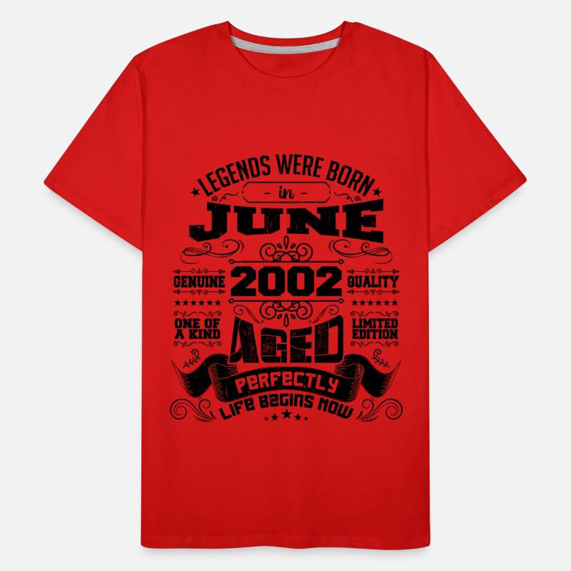 2002 Juni Jubiläum 2002 Juni | geboren im Juni 2002 Männer Premium Bio T-Shirt