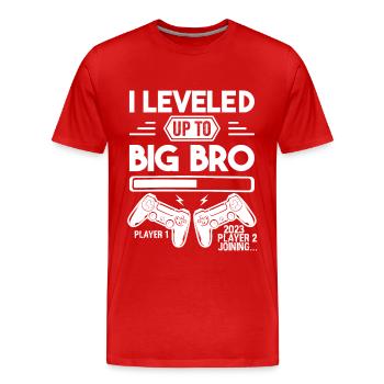 Video Gamer Gaming - Ich bin zu Big Bro aufgestiegen - Männer Premium Bio T-Shirt - Rot - Vorne - Damien (186cm)