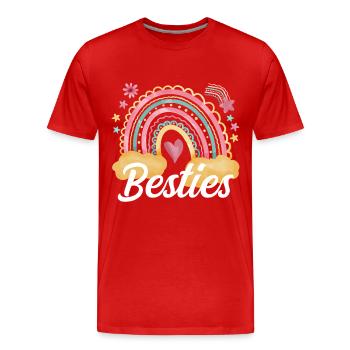 Besties - Männer Premium Bio T-Shirt - Rot - Vorne - Damien (186cm)