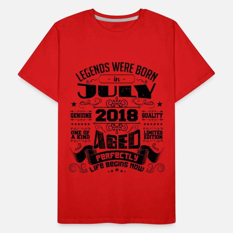 2018 Juli Geburtstagsgeschenk Juli 2018 Männer Premium Bio T-Shirt