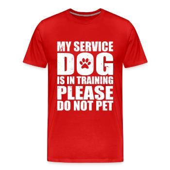 Mon Chien D'assistance Est En Formation, Chien - T-shirt bio Premium Homme - rouge - Devant - Damien (186cm)