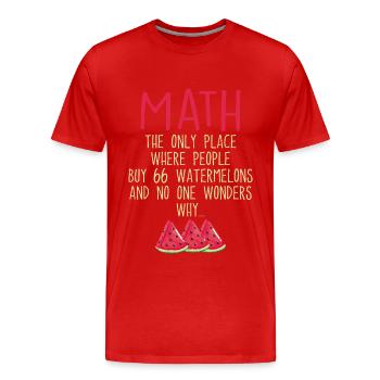 Math And Watermelons Mathematics Calculation Numbe - Men's Premium Organic T-Shirt - red - Front - Damien (186cm)