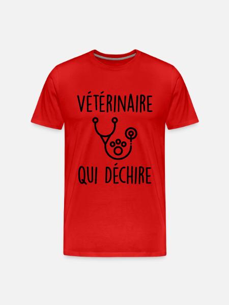 Vétérinaire Qui Déchire - T-shirt bio Premium Homme - rouge