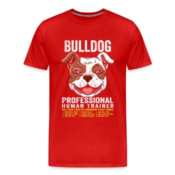 Bulldog Professional Human Trainer Bulldog - T-shirt bio Premium Homme - rouge - Devant - Damien (186cm)
