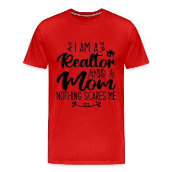 Ich bin ein Makler und eine Mutter Nichts macht mir Angst Makler - Männer Premium Bio T-Shirt - Rot - Vorne - Damien (186cm)