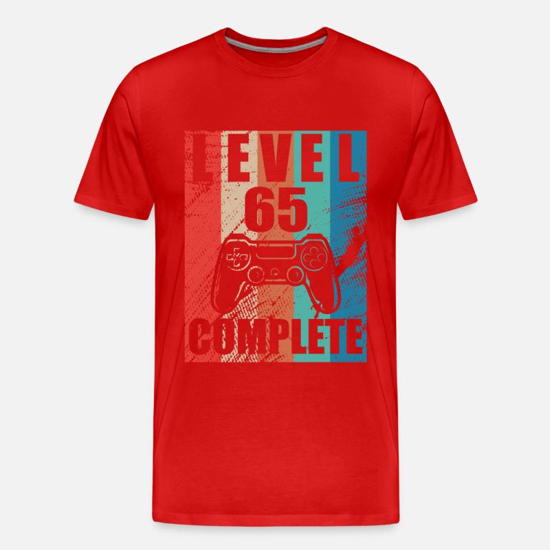 Level 65 abgeschlossen - Männer Premium Bio T-Shirt - Rot