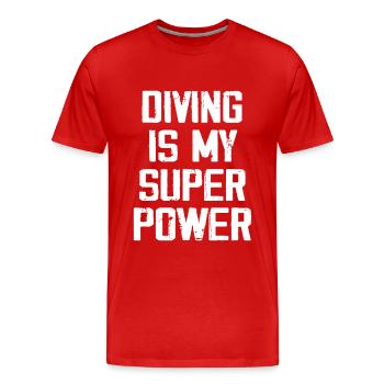 Diving Is My Super Power - T-shirt bio Premium Homme - rouge - Devant - Damien (186cm)