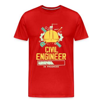 Futur métier d’ingénieur civil Génie civil - T-shirt bio Premium Homme - rouge - Devant - Damien (186cm)