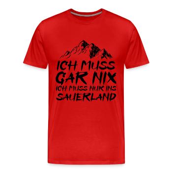 Sauerland Nordrhein-Westfalen Sauerländer Geschenk - T-shirt bio Premium Homme - rouge - Devant - Damien (186cm)