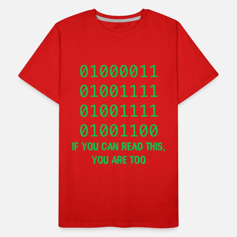 Computer Binary Code Developers Gift Men's Premium Organic T-Shirt