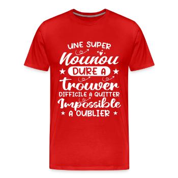 Une Super Nounou - Nounou Adorable - T-shirt bio Premium Homme - rouge - Devant - Damien (186cm)