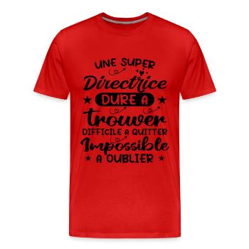 Une Super Directrice - Cadeau Directrice - T-shirt bio Premium Homme - rouge - Devant - Damien (186cm)