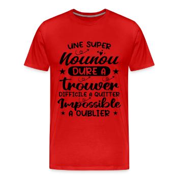 Une Super Nounou - Nounou Adorable - T-shirt bio Premium Homme - rouge - Devant - Damien (186cm)