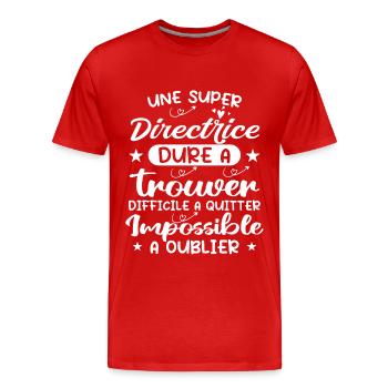 Une Super Directrice - Cadeau Directrice - T-shirt bio Premium Homme - rouge - Devant - Damien (186cm)