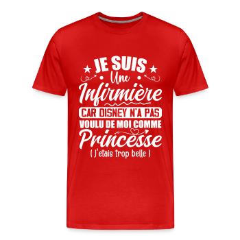 Je Suis Une Infirmière Humour Cadeau Infirmière - T-shirt bio Premium Homme - rouge - Devant - Damien (186cm)