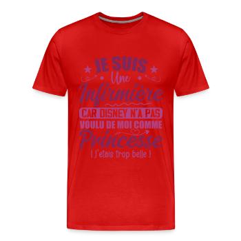 Je Suis Une Infirmière Humour Cadeau Infirmière - T-shirt bio Premium Homme - rouge - Devant - Damien (186cm)