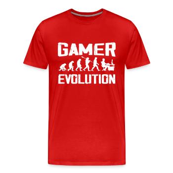 Gamer Evolution Vintage Gamer Geschenk - Männer Premium Bio T-Shirt - Rot - Vorne - Damien (186cm)