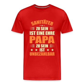 Sanitäter Rettungsdienst - Männer Premium Bio T-Shirt - Rot - Vorne - Damien (186cm)