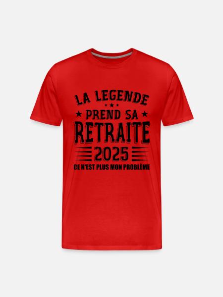 Retraite, Retraité, Retraitée - T-shirt bio Premium Homme - rouge