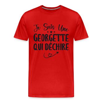 Je Suis Une Georgette Qui Déchire - T-shirt bio Premium Homme - rouge - Devant - Damien (186cm)