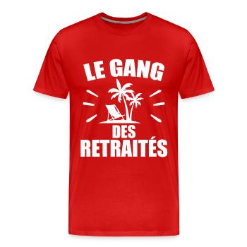 Retraité, Je Suis Retraité, Enfin Retraité - T-shirt bio Premium Homme - rouge - Devant - Damien (186cm)