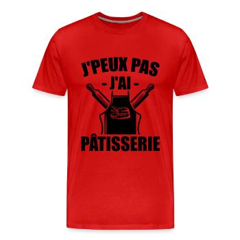 Pâtisserie, Pâtissier, Meilleur Pâtissier - T-shirt bio Premium Homme - rouge - Devant - Damien (186cm)