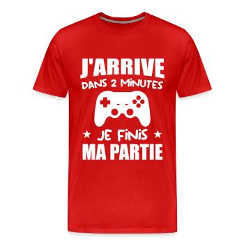 Jeux vidéo, Console de jeux, Fan de jeux vidéo - T-shirt bio Premium Homme - rouge - Devant - Damien (186cm)