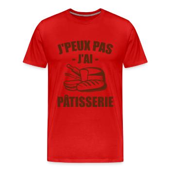 Pâtisserie, Pâtissier, Meilleur Pâtissier - T-shirt bio Premium Homme - rouge - Devant - Damien (186cm)