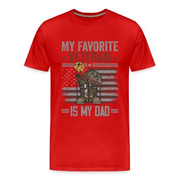 Father Veterans Day My Favorite Veteran Is My Dad - T-shirt bio Premium Homme - rouge - Devant - Damien (186cm)