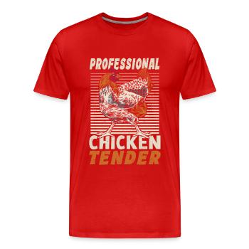 Professional Chicken Tender Crazy Chicken Lady - Men's Premium Organic T-Shirt - red - Front - Damien (186cm)