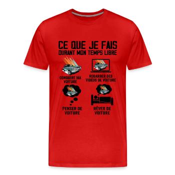 Voiture Cadeau Fan De Voiture - Voiture vintage - T-shirt bio Premium Homme - rouge - Devant - Damien (186cm)