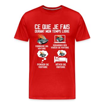 Voiture Cadeau Fan De Voiture - Voiture vintage - T-shirt bio Premium Homme - rouge - Devant - Damien (186cm)