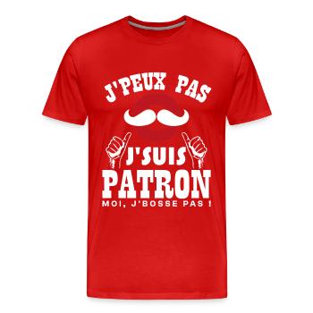 Ich kann nicht, ich bin ein Chef - Männer Premium Bio T-Shirt - Rot - Vorne - Damien (186cm)