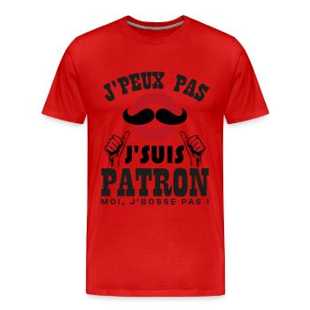 Ich kann nicht, ich bin ein Chef - Männer Premium Bio T-Shirt - Rot - Vorne - Damien (186cm)