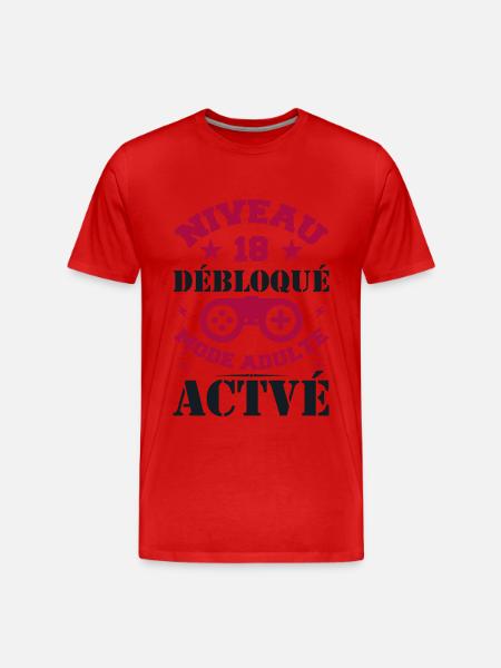 Level 18 Unlocked 18th Birthday - Men's Premium Organic T-Shirt - red