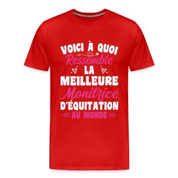 Der beste Reitlehrer der Welt - Männer Premium Bio T-Shirt - Rot - Vorne - Damien (186cm)