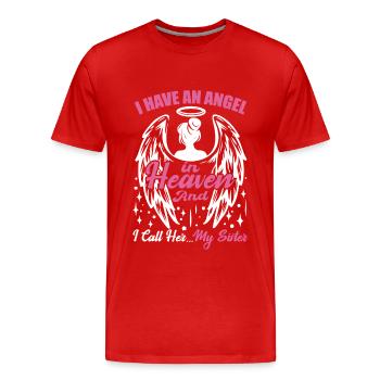 I Miss My Family Memorial Guardian Angel In Heaven - T-shirt bio Premium Homme - rouge - Devant - Damien (186cm)