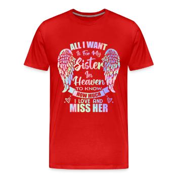 All I Want Is For My Sister In Heaven - T-shirt bio Premium Homme - rouge - Devant - Damien (186cm)